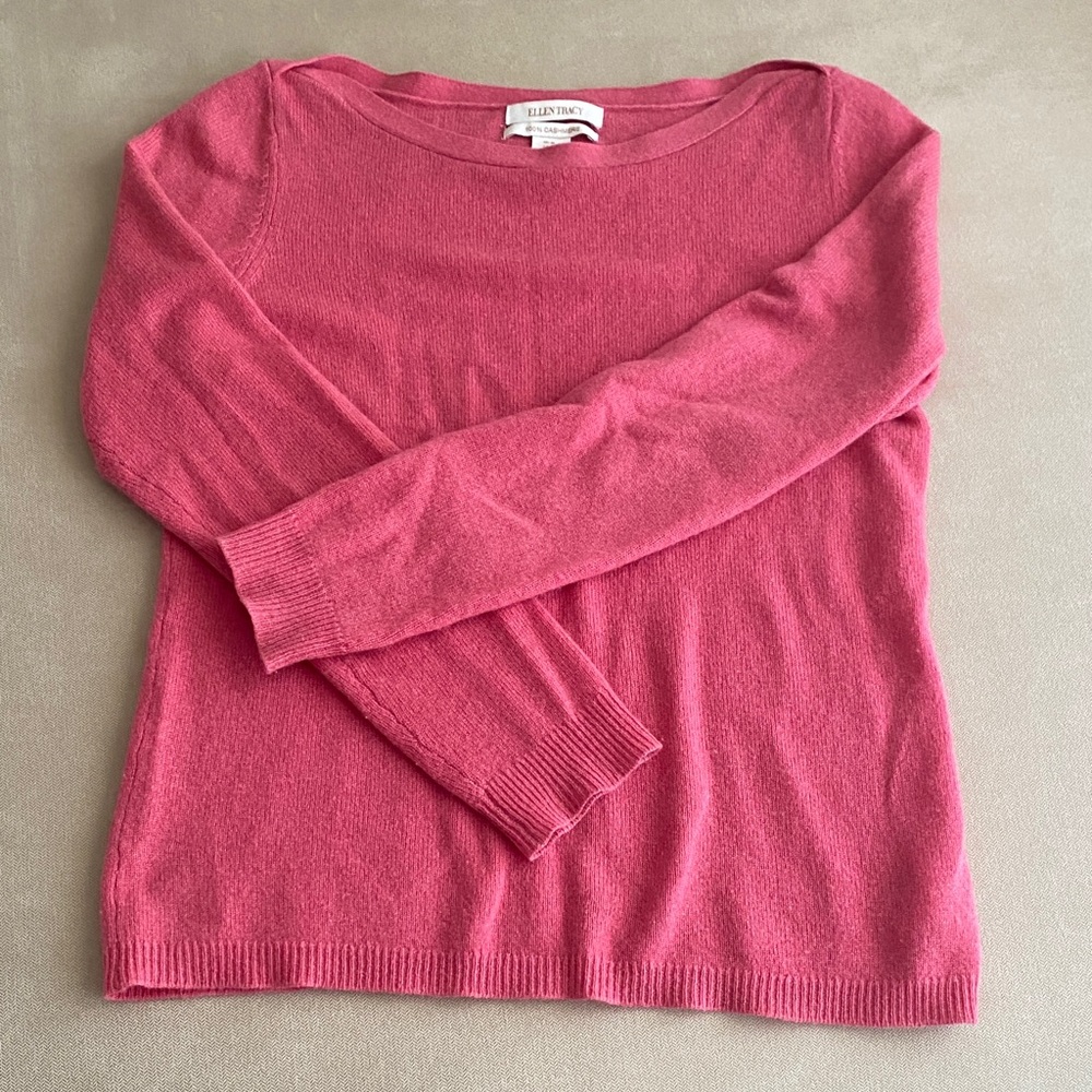 Ellen Tracy Pink Crew Neck Sweater
